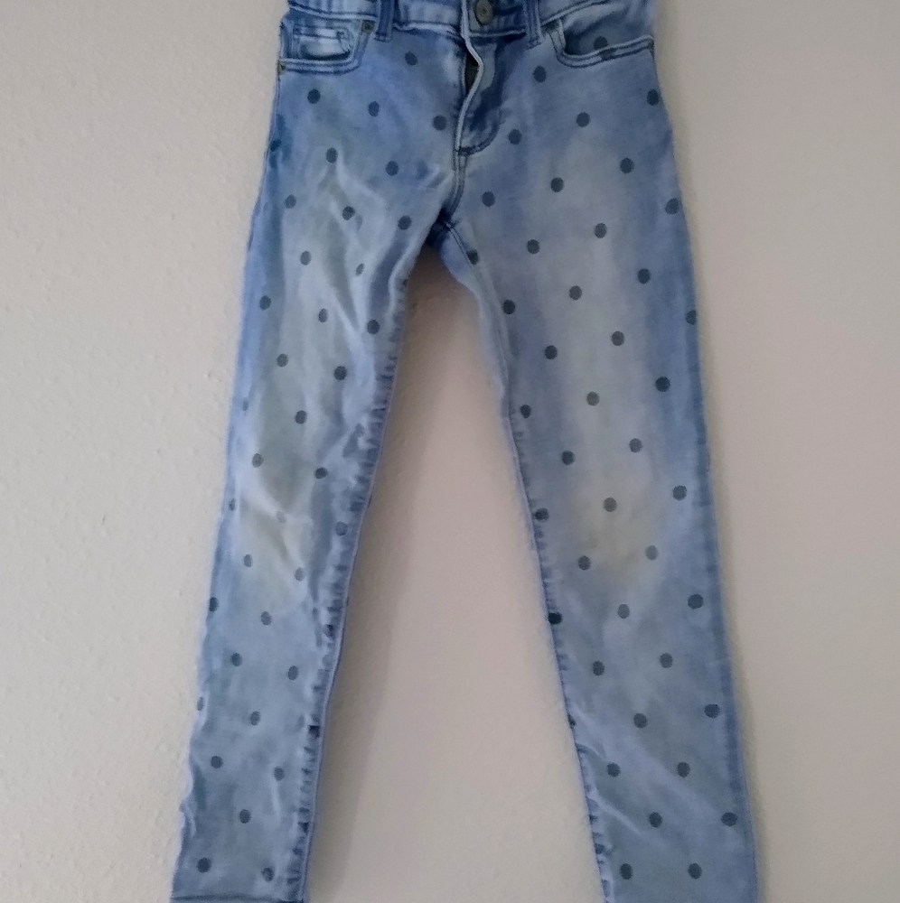 Gap Girls 7 Regular Super Skinny polka dot jeans